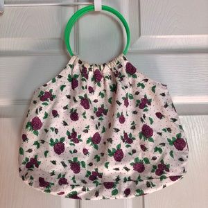 Floral print contrast handbag
